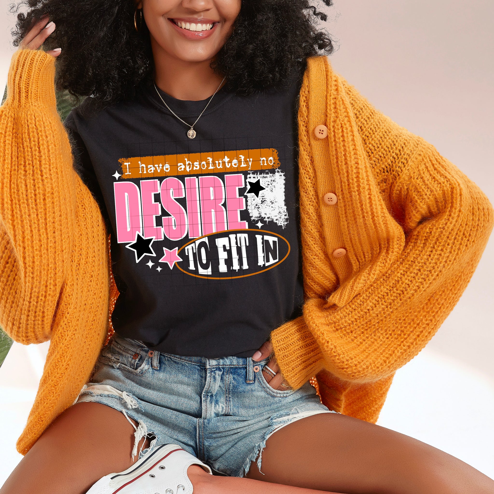 DTF Full Color Transfer - I Have Absolutely No Desire To Fit In (White or Black Font)