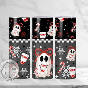 Skinny Tumbler Sublimation Wrap - Peppermint Mocha Ghost