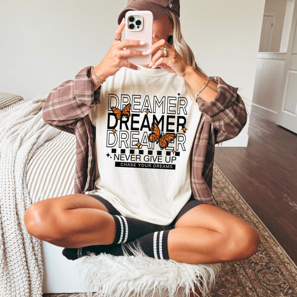 DTF Full Color TShirt Transfer - DREAMER (Black or White)