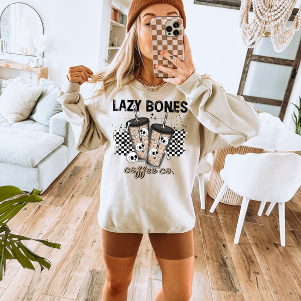 DTF Full Color Transfer - Lazy Bones Coffee Co. (White or Black Font)
