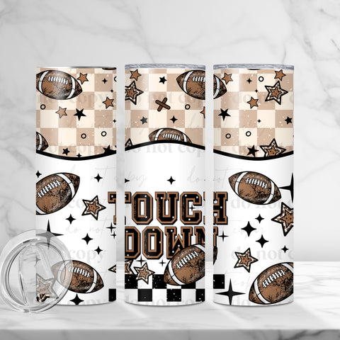 Skinny Tumbler Sublimation Wrap - Touchdown Check