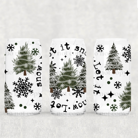 16oz UV DTF Wrap - Let It Snow Circle Tree
