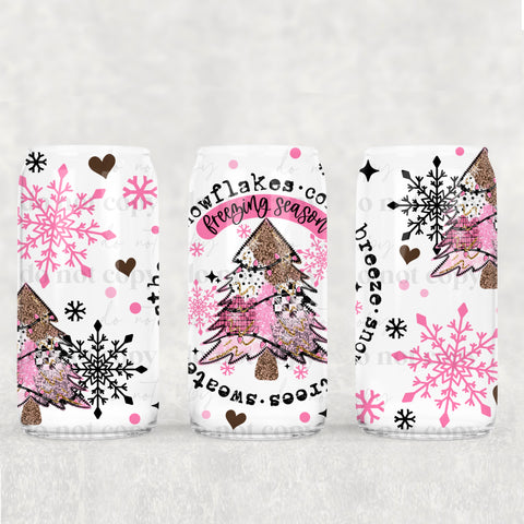 16oz UV DTF Wrap - Freezing Season Pink Circle