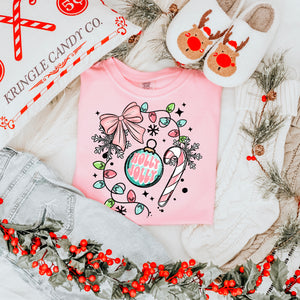 DTF Full Color TShirt Transfer - Holly Jolly Pink Aqua