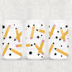 16oz UV DTF Wrap - Pencils & Stars