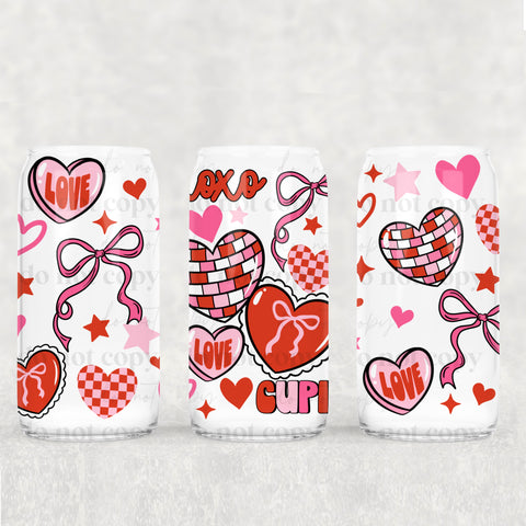 16oz UV DTF Wrap - XO Disco Heart