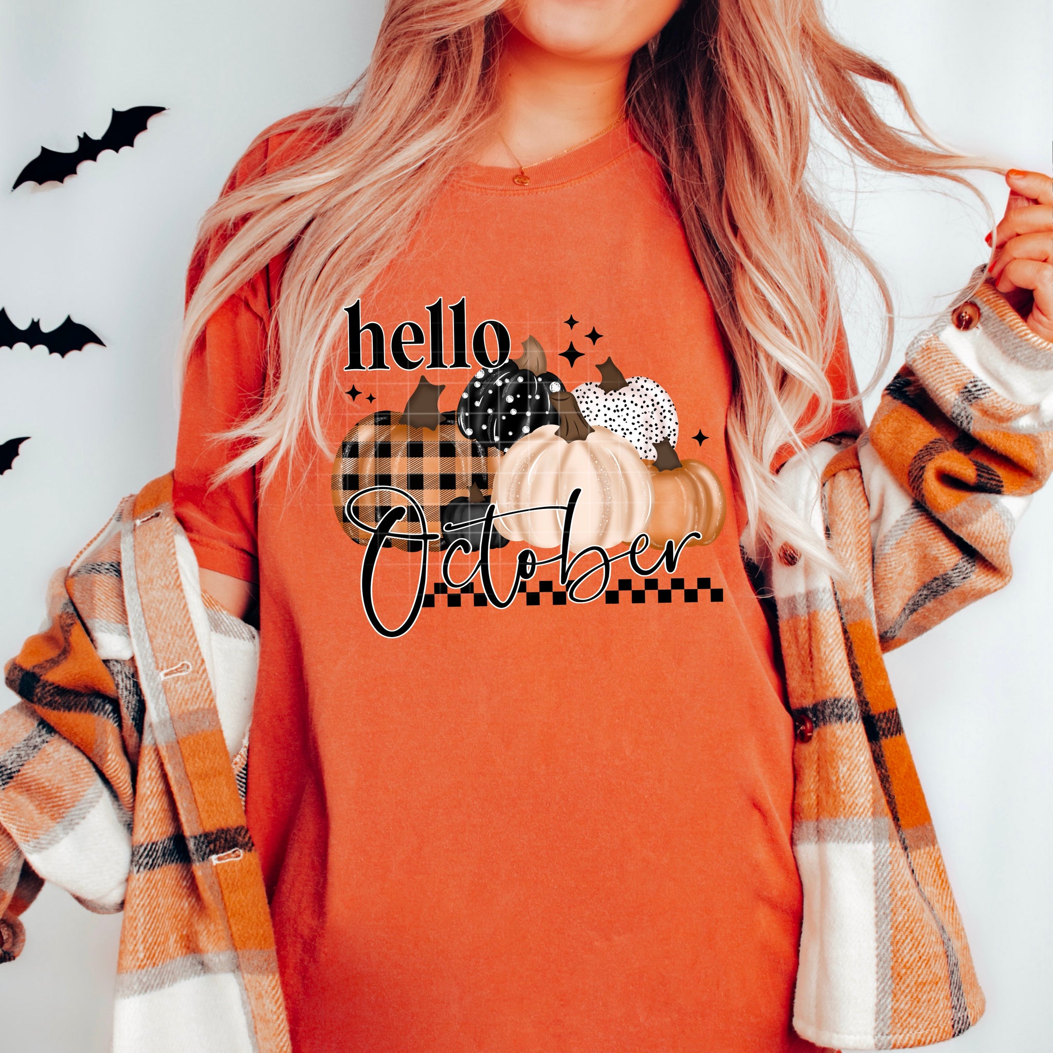 DTF Full Color Transfer - Hello October