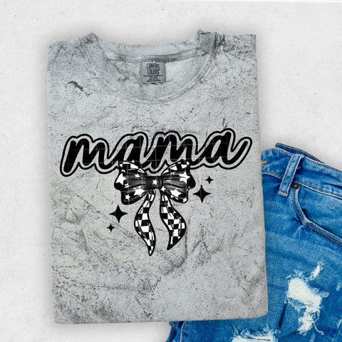 DTF Full Color Transfer - Mama Check Star Bow