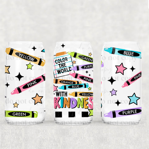 16oz UV DTF Wrap - Color the World With Kindness