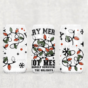 16oz UV DTF Wrap - Very Merry Hot Mess
