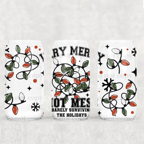 16oz UV DTF Wrap - Very Merry Hot Mess