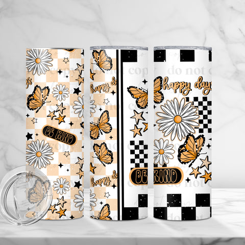 Skinny Tumbler Sublimation Wrap - Happy Days Be Kind