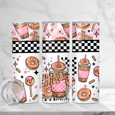 Skinny Tumbler Sublimation Wrap - Pumpkin Spice Everything Donut