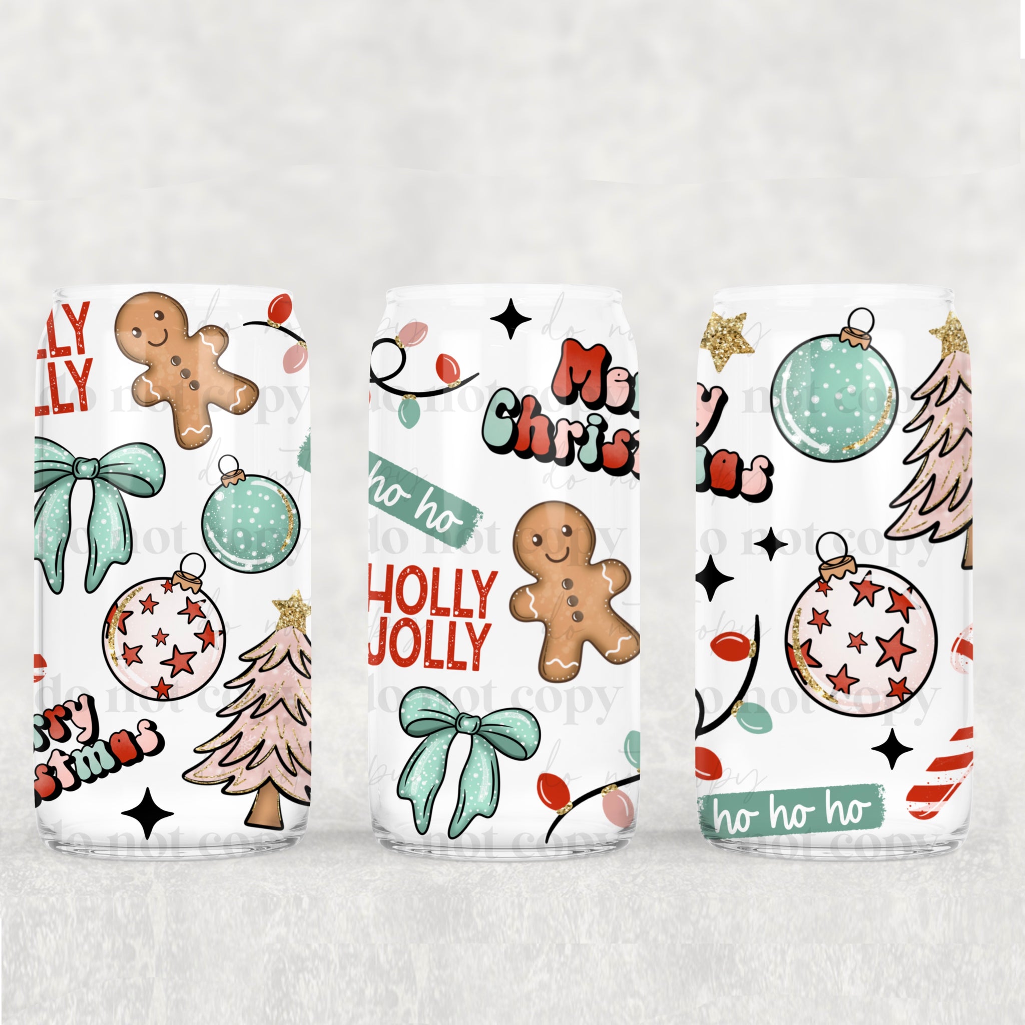 16oz UV DTF Wrap - Holly Jolly Christmas Things