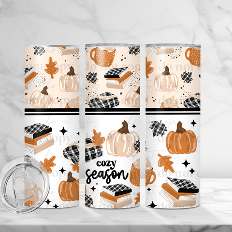 Skinny Tumbler Sublimation Wrap - Cozy Season Books