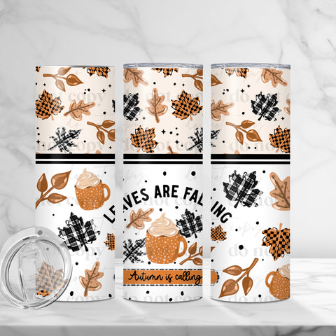 Skinny Tumbler Sublimation Wrap - Leaves Are Falling