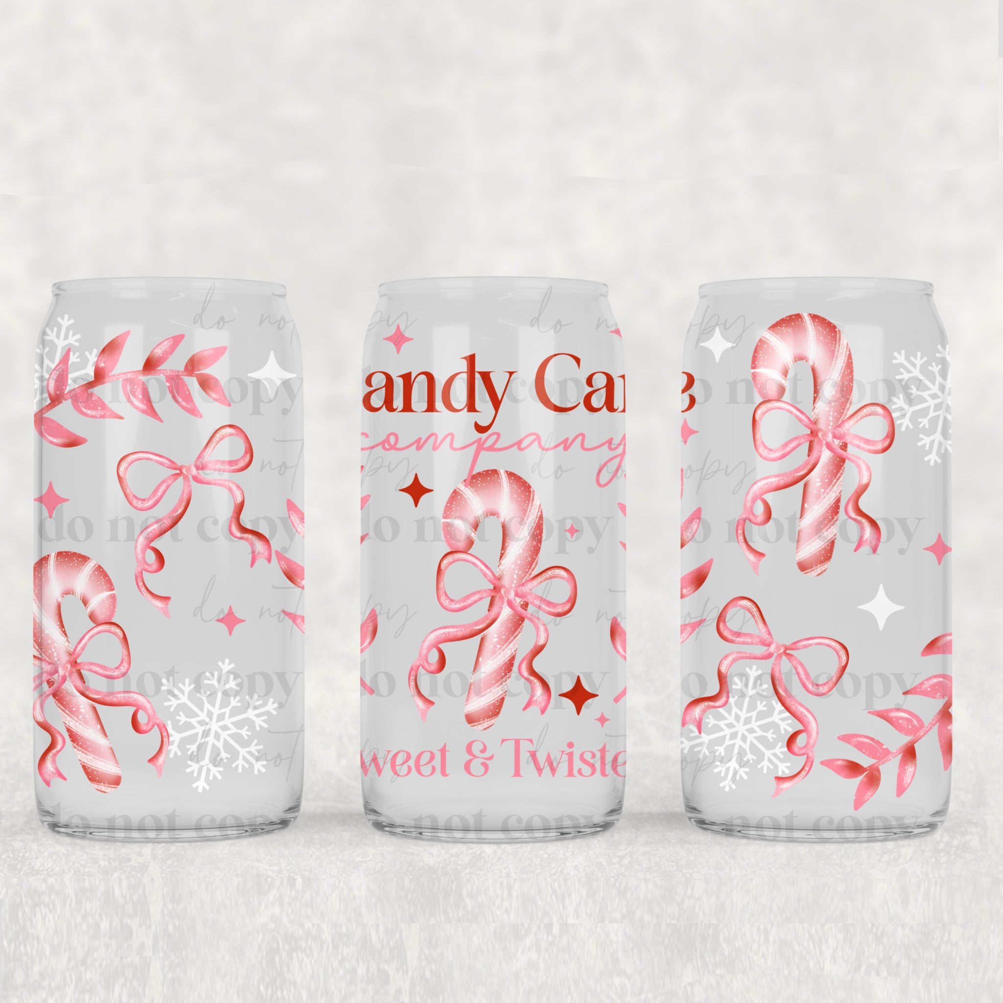 16oz UV DTF Wrap - Candy Cane Company