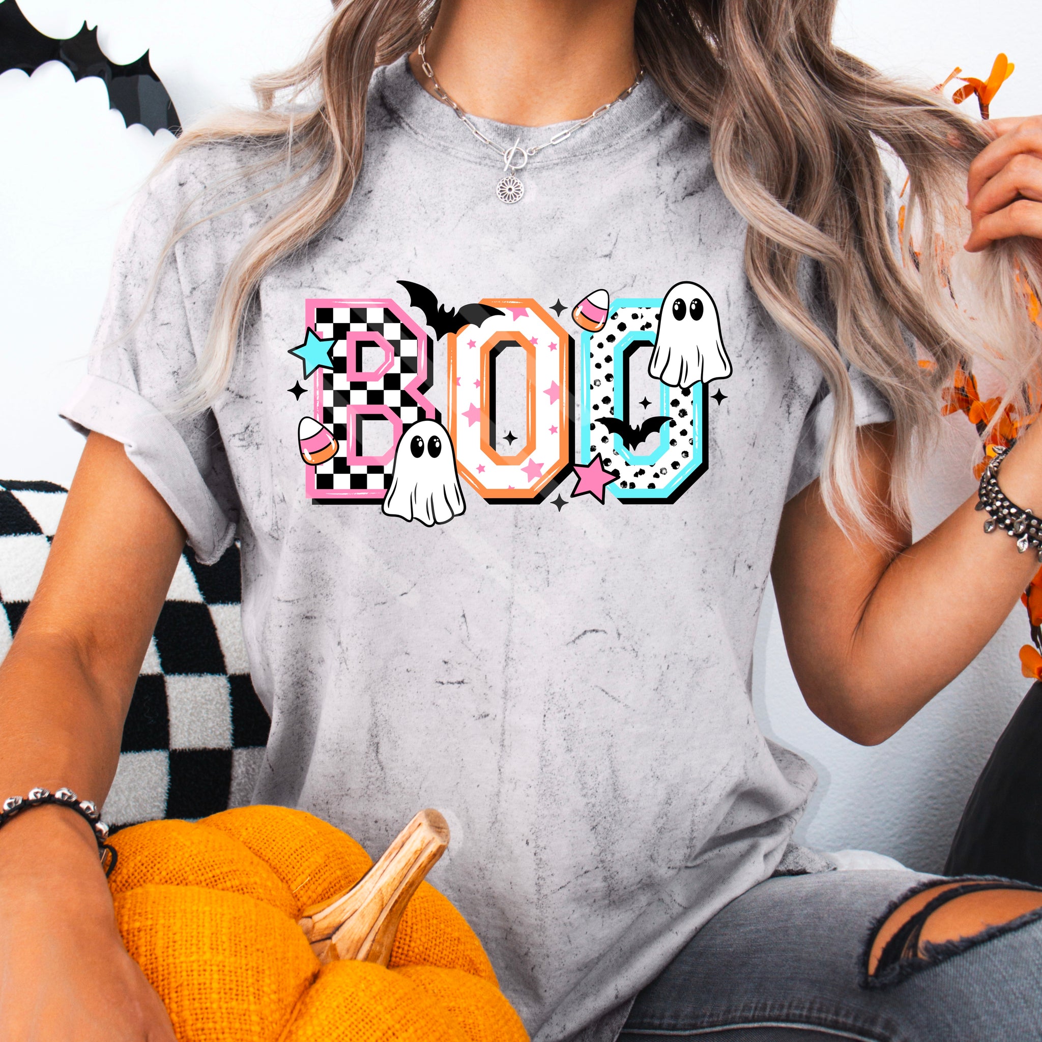 DTF Full Color Transfer - Bright Collegiate BOO