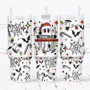 40oz UV DTF Wrap - Full Top & Bottom - Summoning The Christmas Spirit