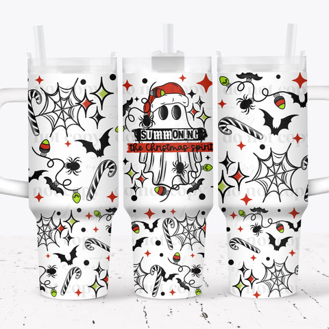 40oz UV DTF Wrap - Full Top & Bottom - Summoning The Christmas Spirit