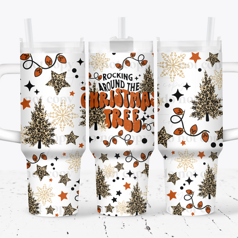 40oz UV DTF Wrap - Full Top & Bottom - Rocking Around The Christmas Tree