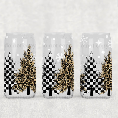 16oz UV DTF Wrap - Check Leopard Trees