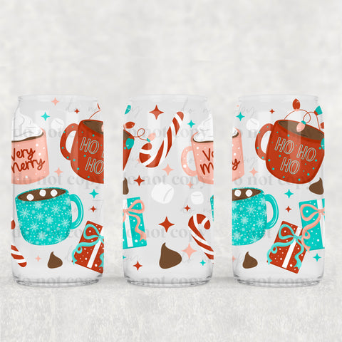 16oz UV DTF Wrap - Very Merry Ho Ho Ho Mugs