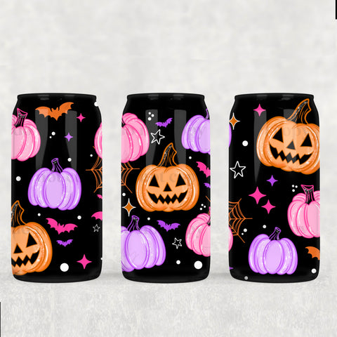 16oz UV DTF Wrap - Pink Purple Orange Pumpkins