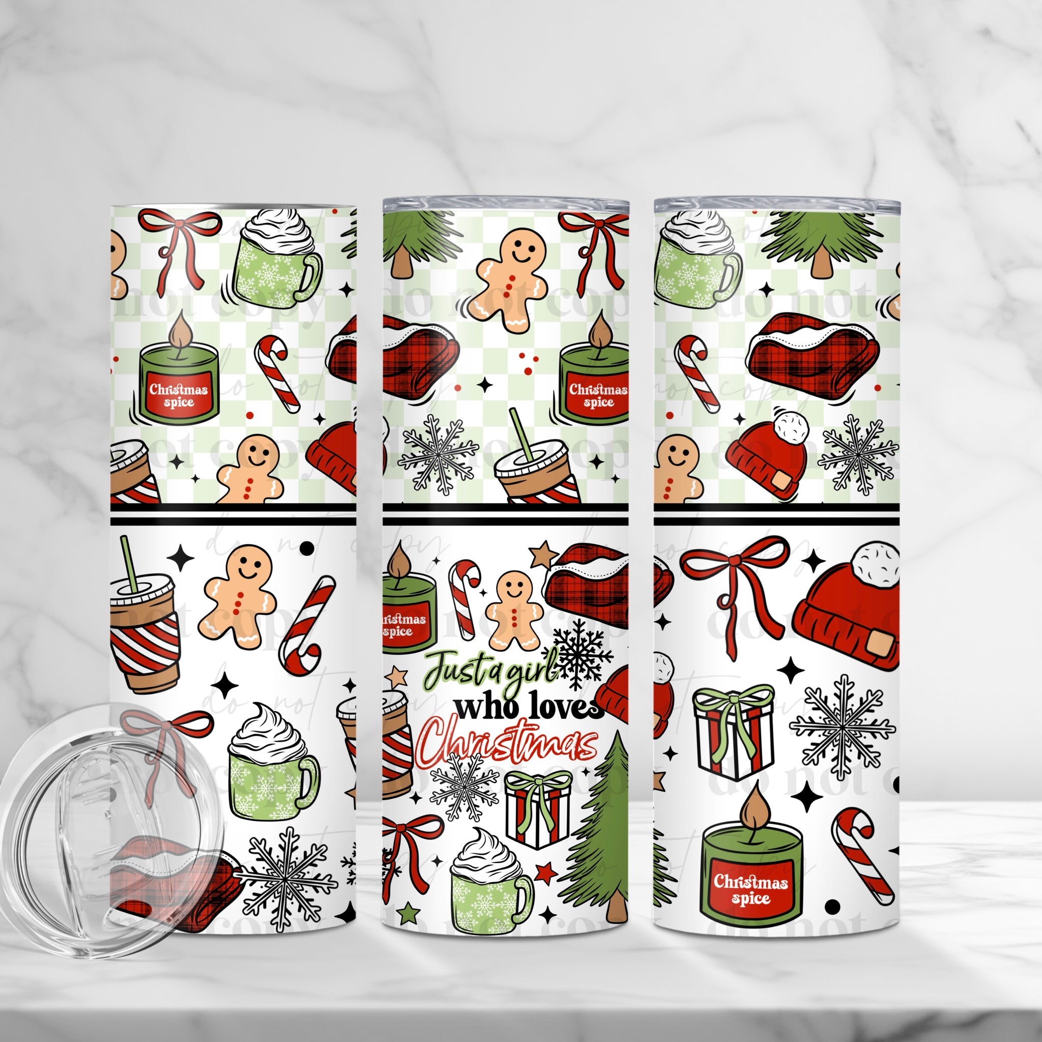 Skinny Tumbler Sublimation Wrap -Just A Girl Who Loves Christmas