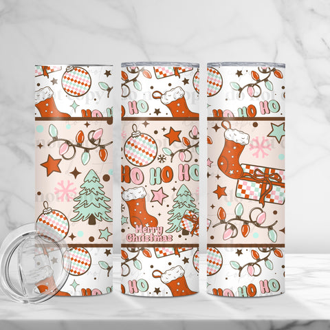 Skinny Tumbler Sublimation Wrap - Ho Ho Ho Merry Christmas