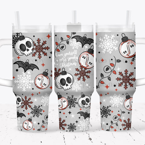 40oz UV DTF Full Top & Bottom Wrap - Have Yourself A Very Spooky Christmas