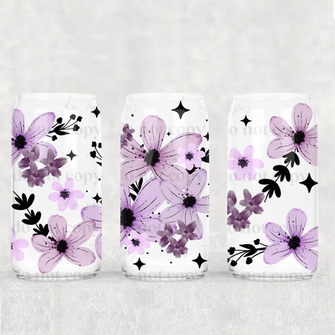 16oz UV DTF Wrap - Purple Flowers