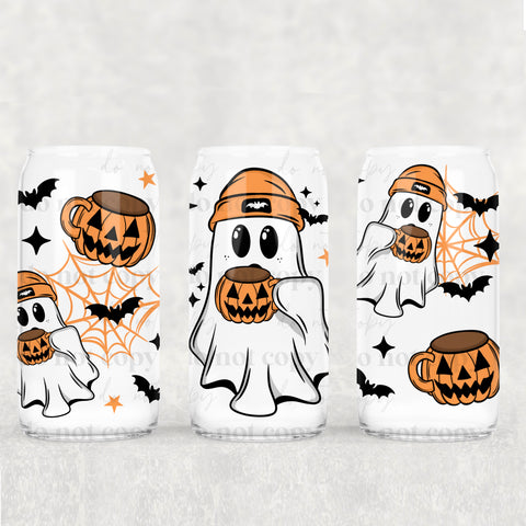 16oz UV DTF Wrap - Ghosts With Pumpkin Mug