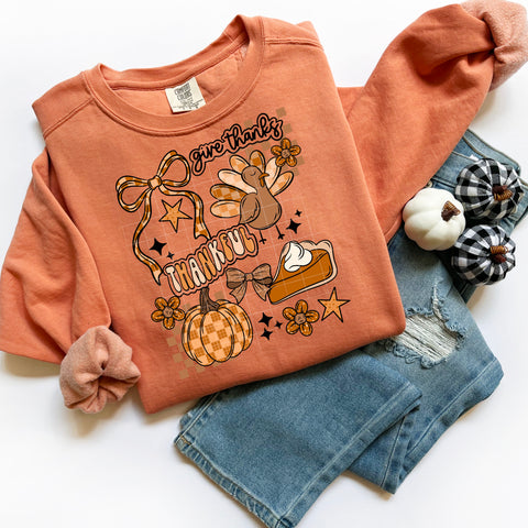 DTF Full Color TShirt Transfer - Give Thanks Thankful
