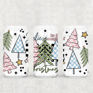 16oz UV DTF Wrap - Believe In The Magic of Christmas Pastels