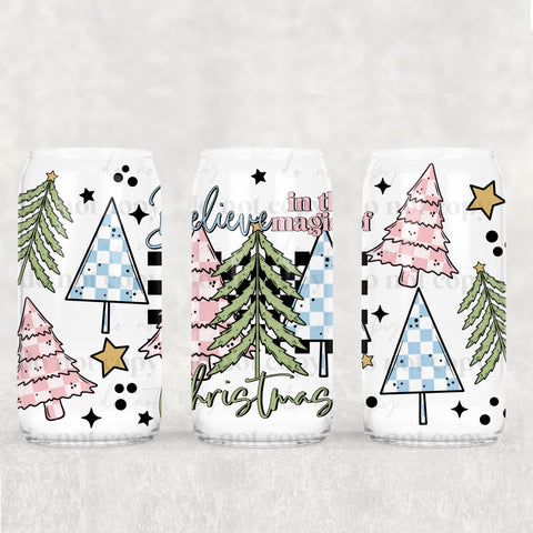 16oz UV DTF Wrap - Believe In The Magic of Christmas Pastels