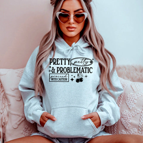 DTF Full Color TShirt Transfer - Petty & Problematic (You Choose Black or White!)