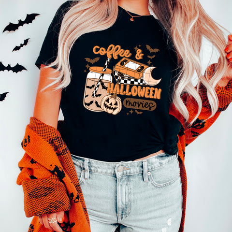 DTF Full Color Transfer - Coffee & Halloween Movies