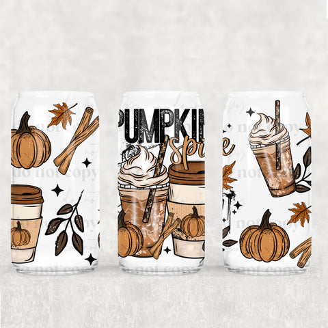 16oz UV DTF Wrap - Pumpkin Spice Coffee Cups w/Cinnamon Sticks