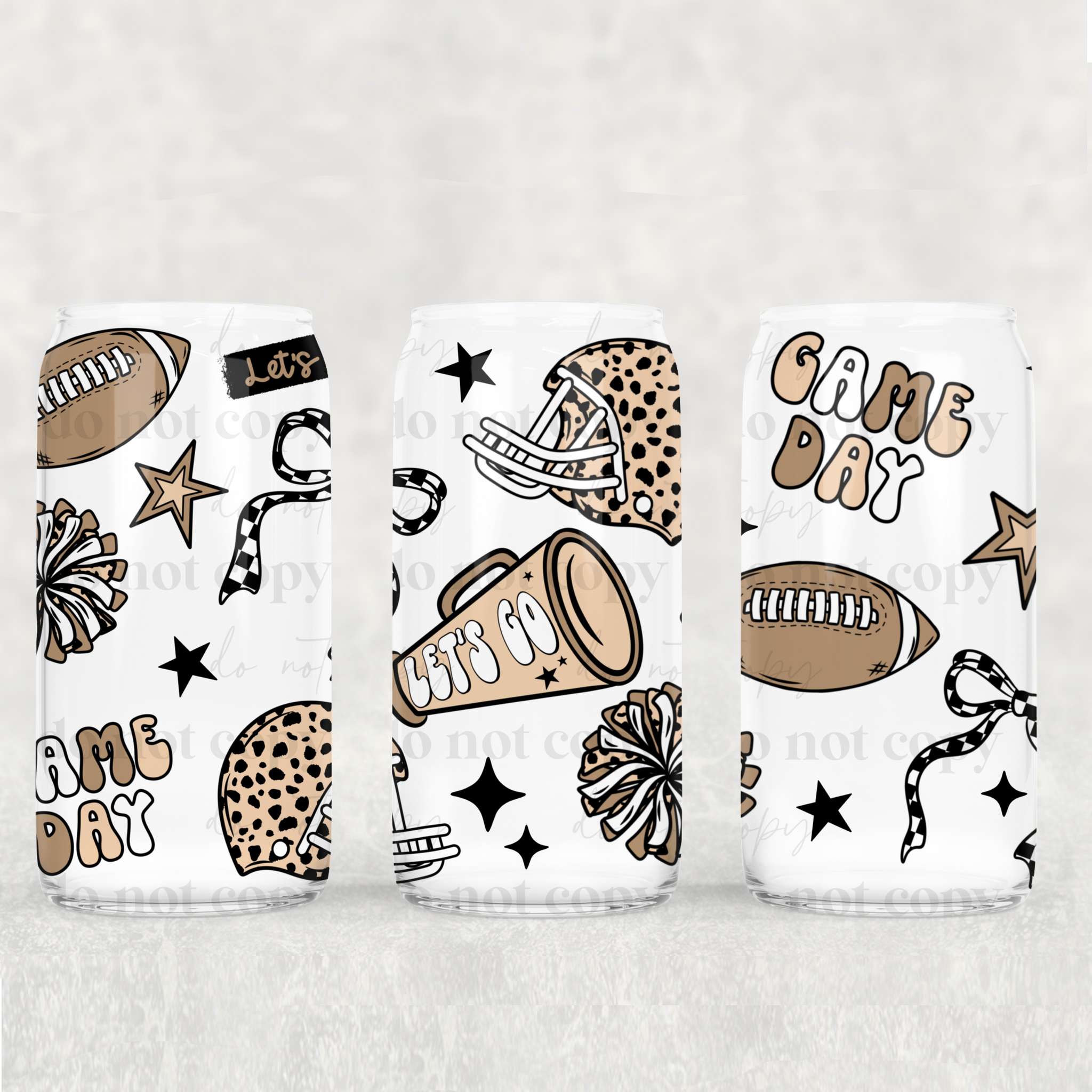 16oz UV DTF Wrap - Let's Go Football