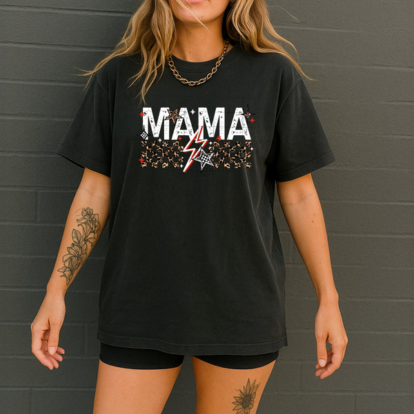 DTF Full Color TShirt Transfer - MAMA Leopard Check (White or Black Font)