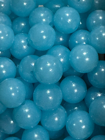 15mm Silicone Shine Beads - Translucent Blue