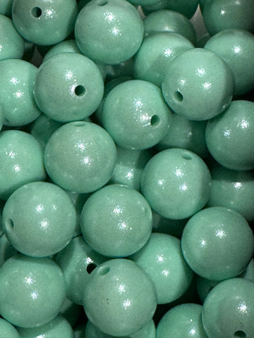 15mm Silicone Shine Beads - Mint