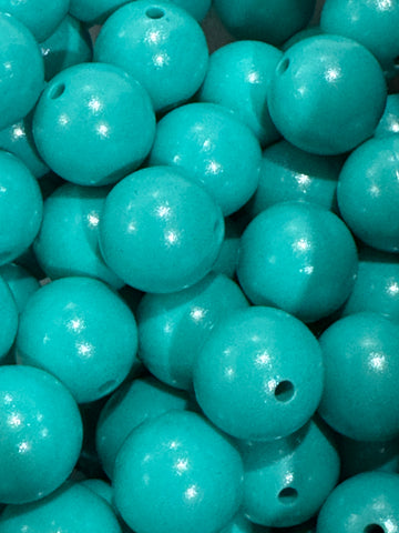 15mm Silicone Shine Beads - Turquoise