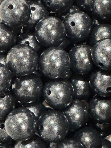 15mm Silicone Shine Beads - Black