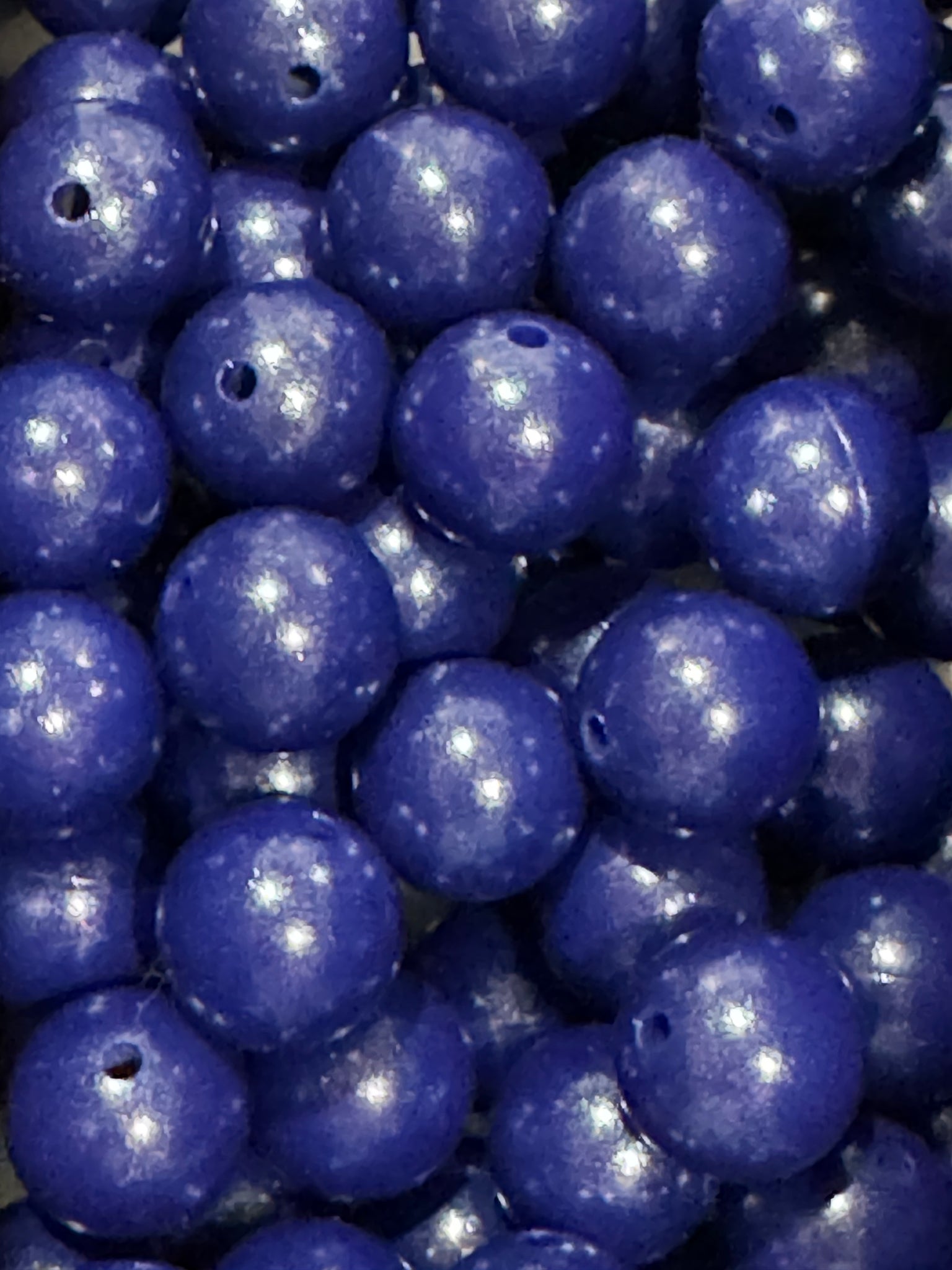 15mm Silicone Shine Beads - Bright Navy