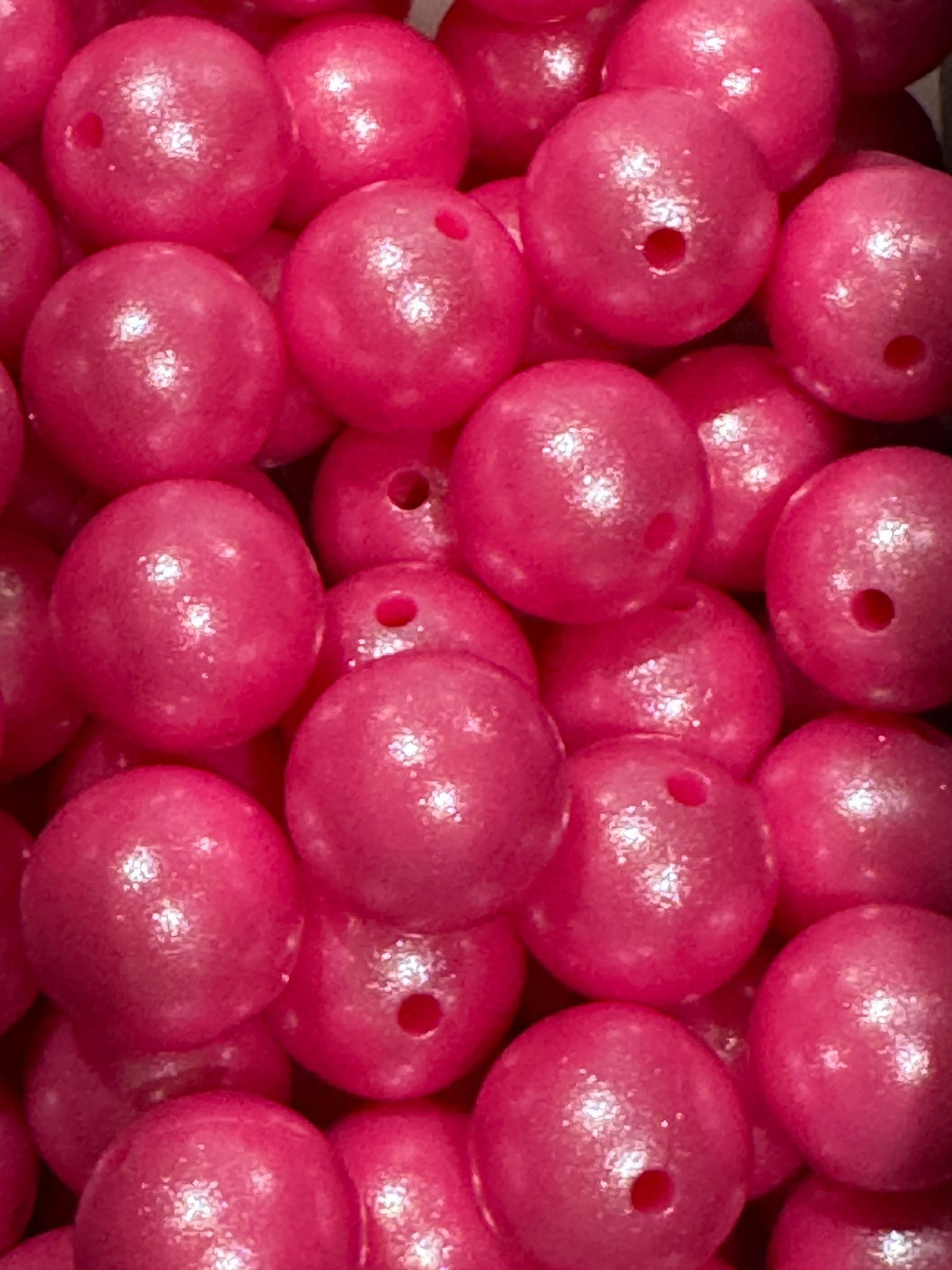 15mm Silicone Shine Beads - Bubblegum