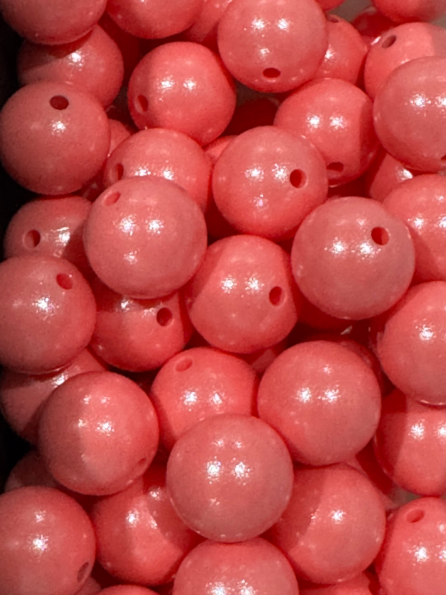 15mm Silicone Shine Beads - Salmon