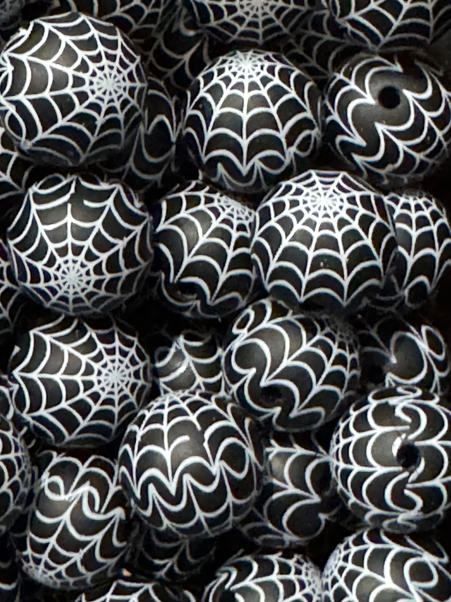 15mm Printed Silicone Bead - Large Web