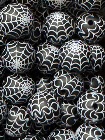 15mm Printed Silicone Bead - Large Web